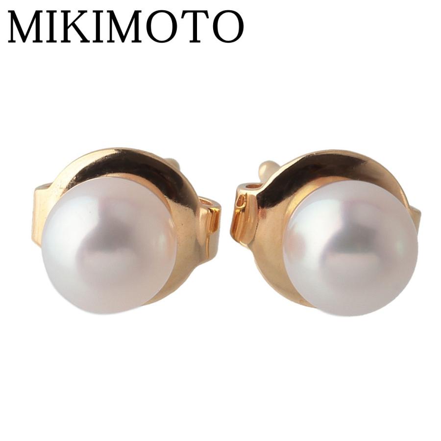 MIKIMOTO ミキモト パール ピアス アコヤパール4.9mm K18YG 美品 