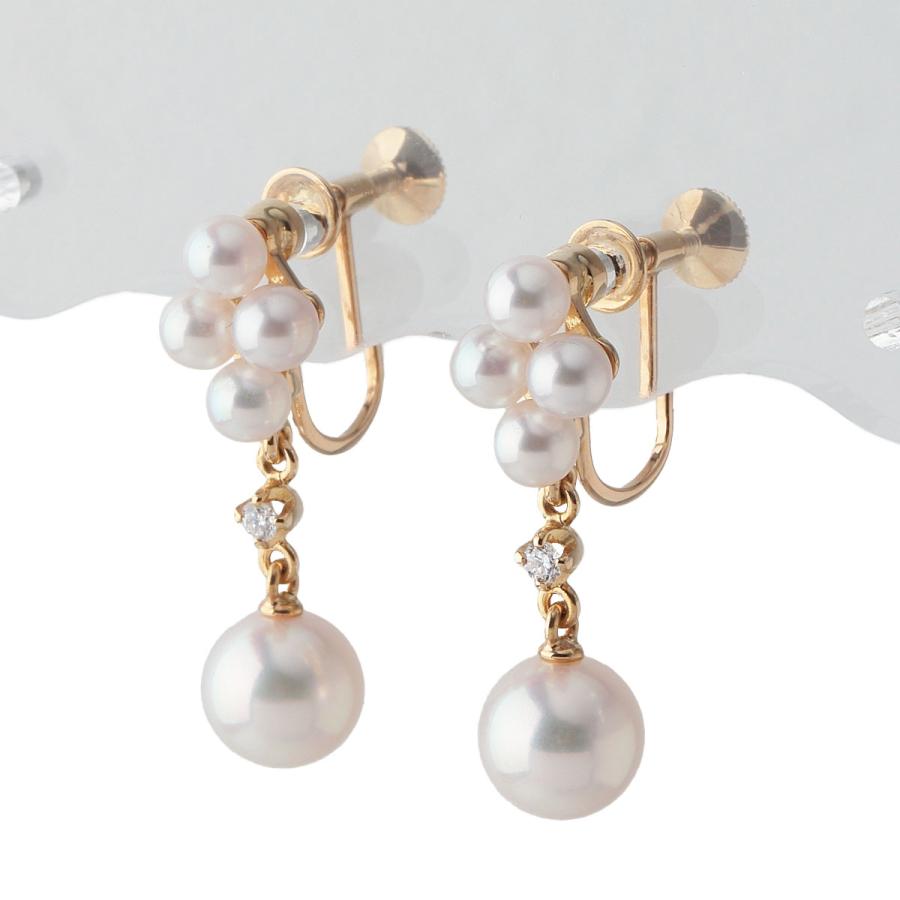 MIKIMOTO（ミキモト） パール ダイヤ イヤリング アコヤパール3.5mm