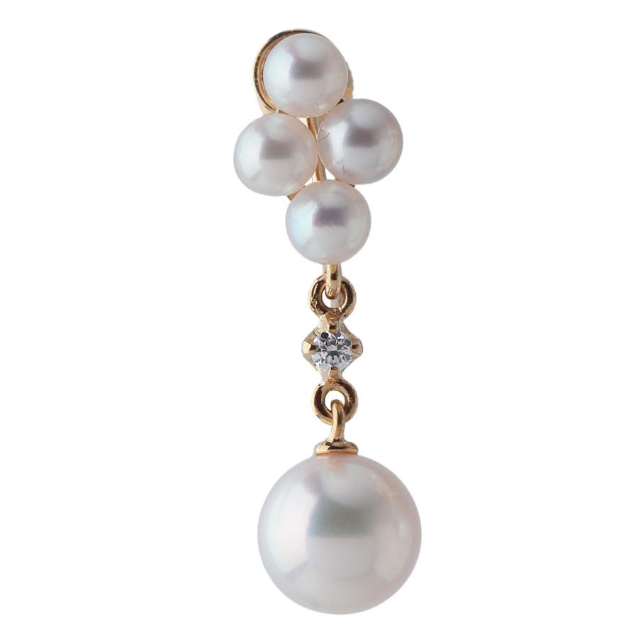 MIKIMOTO（ミキモト） パール ダイヤ イヤリング アコヤパール