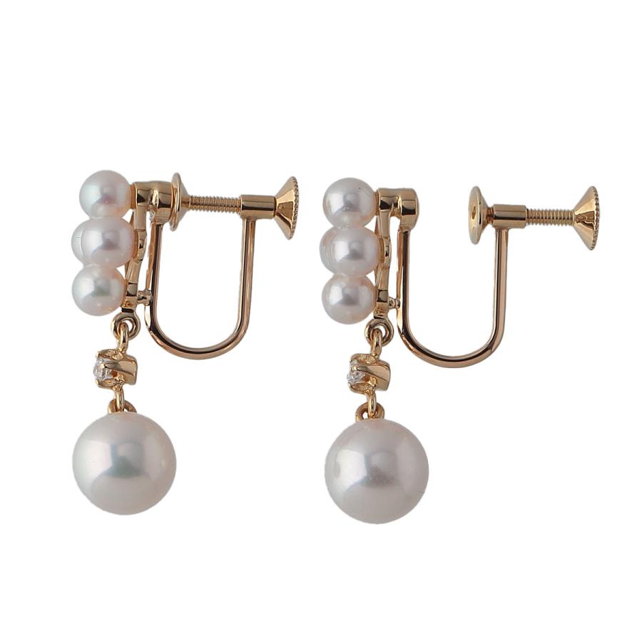 MIKIMOTO（ミキモト） パール ダイヤ イヤリング アコヤパール3.5mm