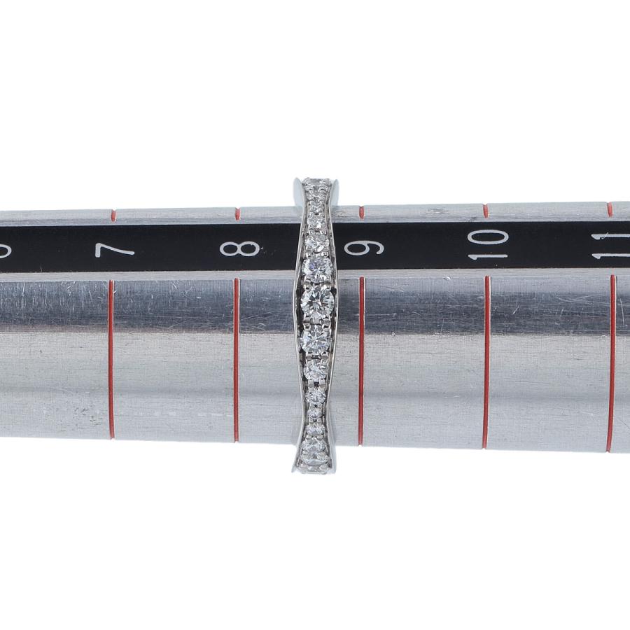 極美品☆ハリーウィンストン PT950ダイヤモンド４Pウェーブバンドリング約7号 ハリー・ウィンストン（HARRY WINSTON） ダイヤ リング パヴェ