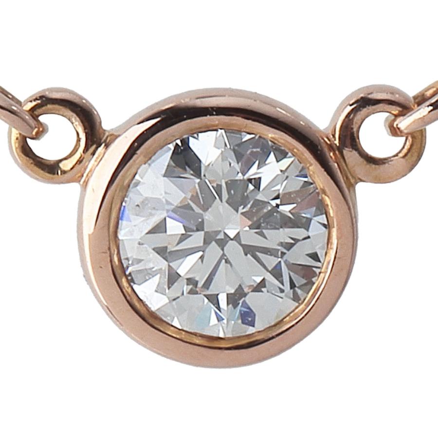 TIFFANY&Co.（ティファニー） シリアルあり バイザヤード ダイヤ ネックレス 約0.2ct 枠4.8mm 41cm Au750YG ...