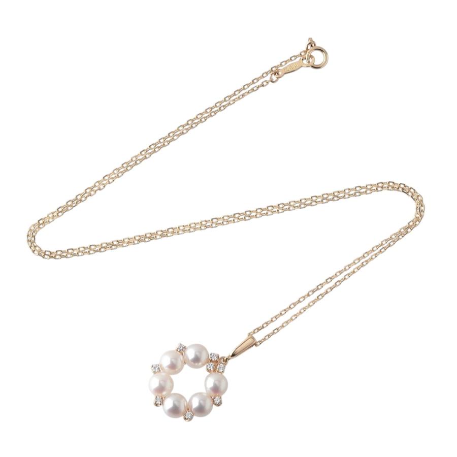 MIKIMOTO（ミキモト） ダイヤ パール ネックレス サークル PP-10990AK