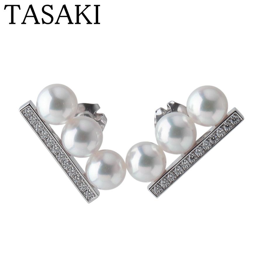 TASAKI タサキ パール ダイヤ ピアス バランスネオ 6.5mm 0.09ct TASAKI タサキ パール ダイヤ ピアス バランスネオ 6.5mm 0.09ct