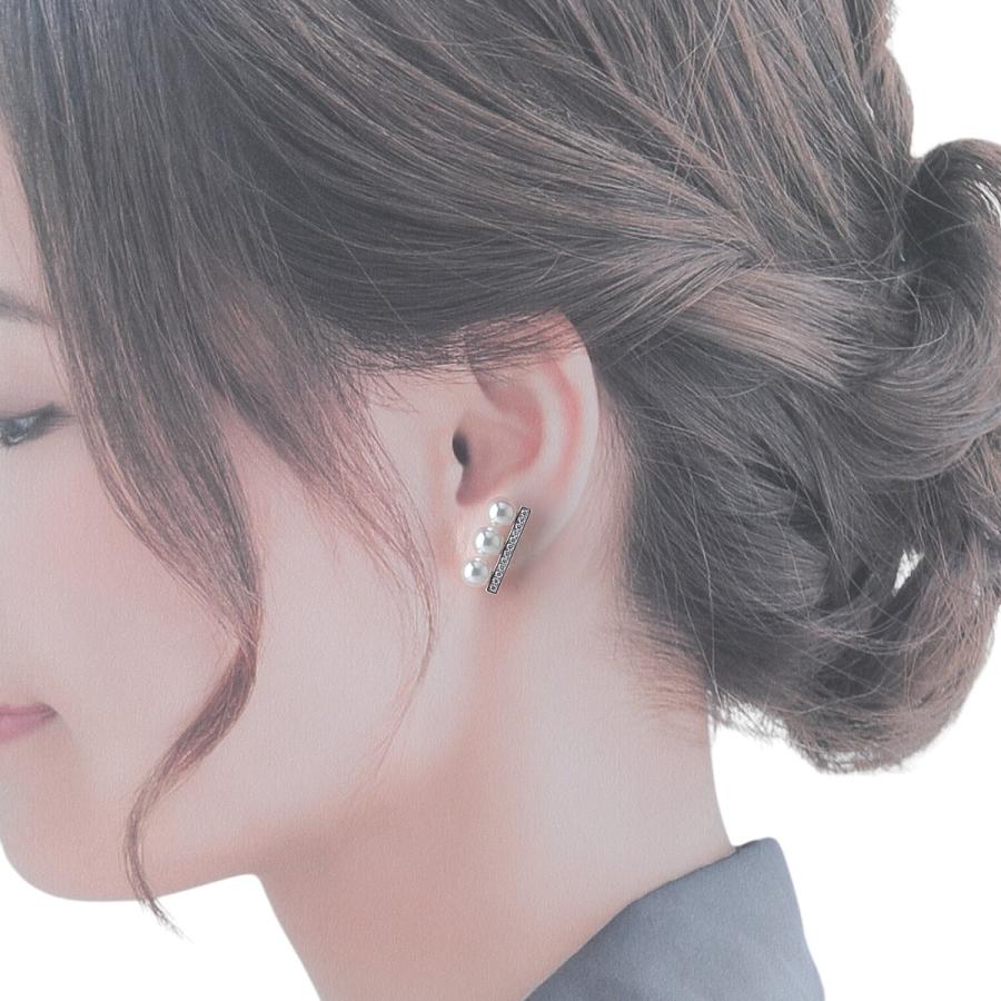TASAKI タサキ パール ダイヤ ピアス バランスネオ 6.5mm 0.09ct TASAKI タサキ パール ダイヤ ピアス バランスネオ 6.5mm 0.09ct