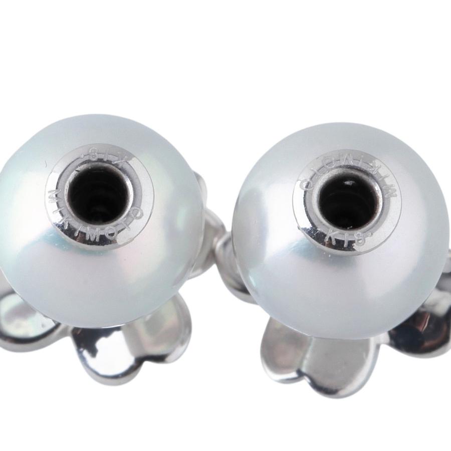 MIKIMOTO ミキモト ダイヤ パール ピアス フォーチュンリーブス PE  