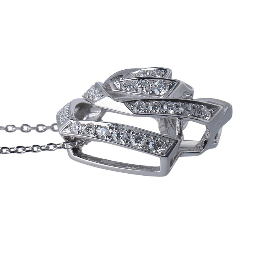 TASAKI（タサキ） ダイヤ ネックレス リボン ローズ 0.43ct 50cm 750WG