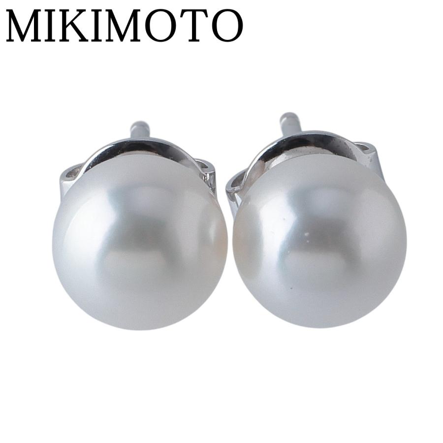 MIKIMOTO ミキモト パール ピアス アコヤパール7.6mm K18WG 新品仕上げ  