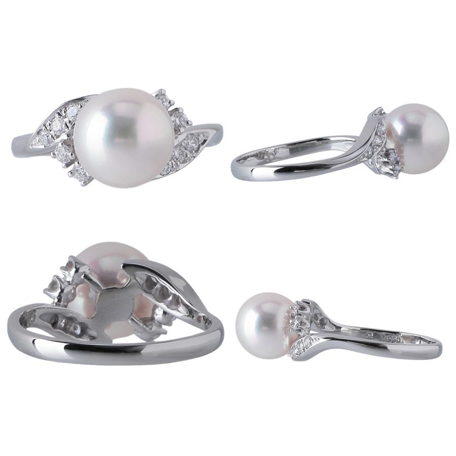 ミキモト ダイヤモンド×パール リング K18YG 8.0mm 2.9g