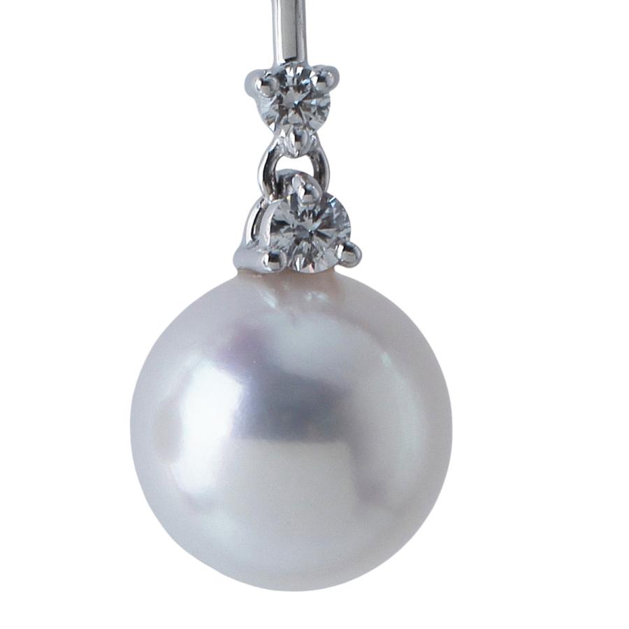 MIKIMOTO ミキモト パール ダイヤ ピアス フックタイプ 現行モデル PE