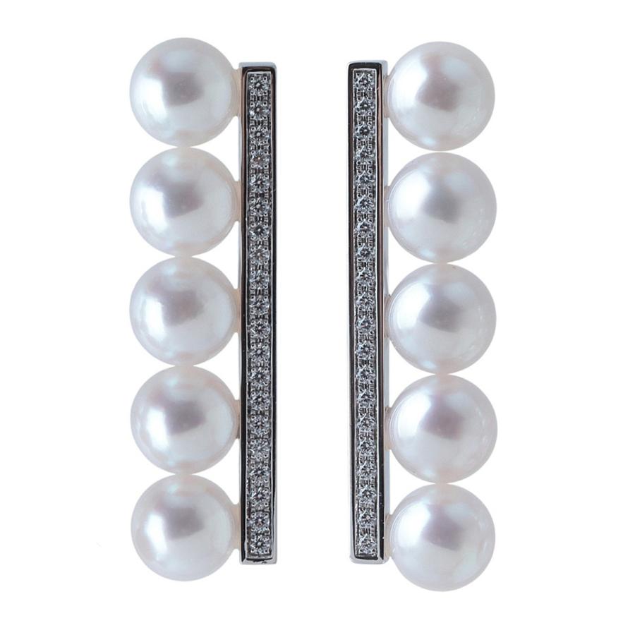 TASAKI（タサキ） バランス プラス パール ダイヤ ピアス 5.5mm 0.08ct
