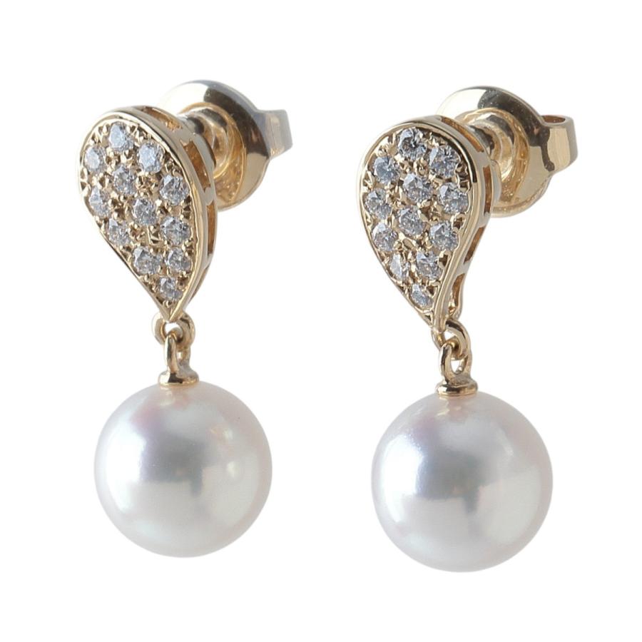 MIKIMOTO（ミキモト） ダイヤ パール ピアス PE-982型 アコヤパール7.9