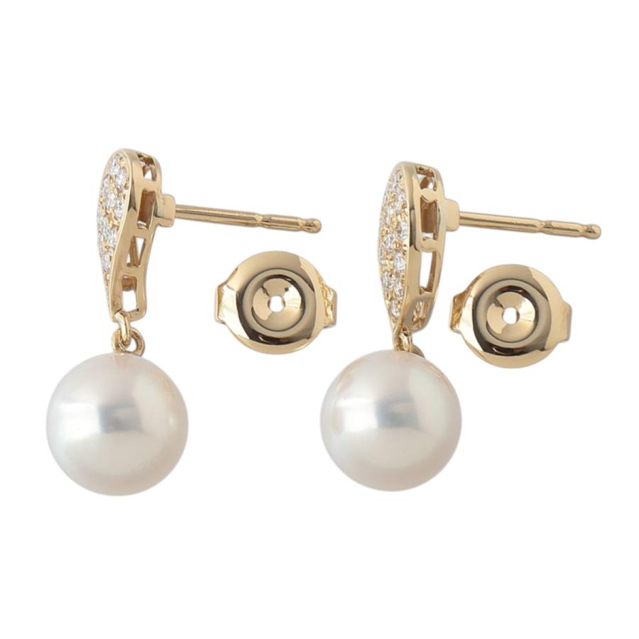 MIKIMOTO（ミキモト） ダイヤ パール ピアス PE-982型 アコヤパール7.9