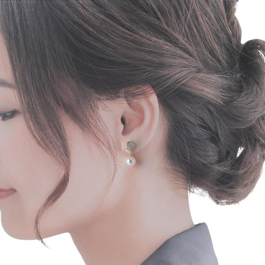 MIKIMOTO（ミキモト） ダイヤ パール ピアス PE-982型 アコヤパール7.9