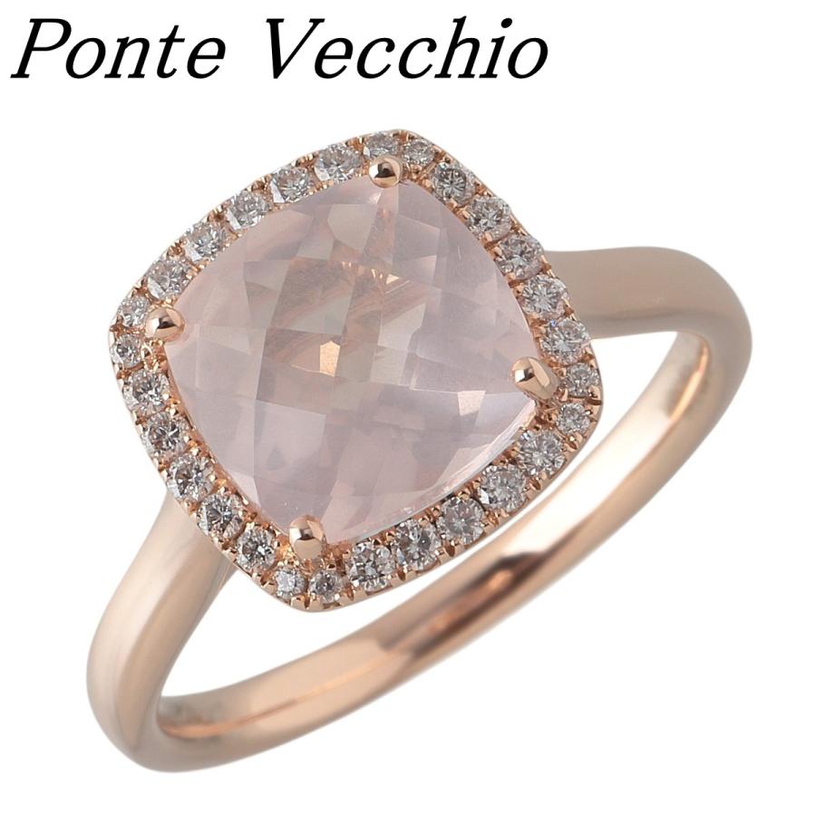 Ponte Vecchio（ポンテヴェキオ） ローズクォーツ ダイヤ リング 現行