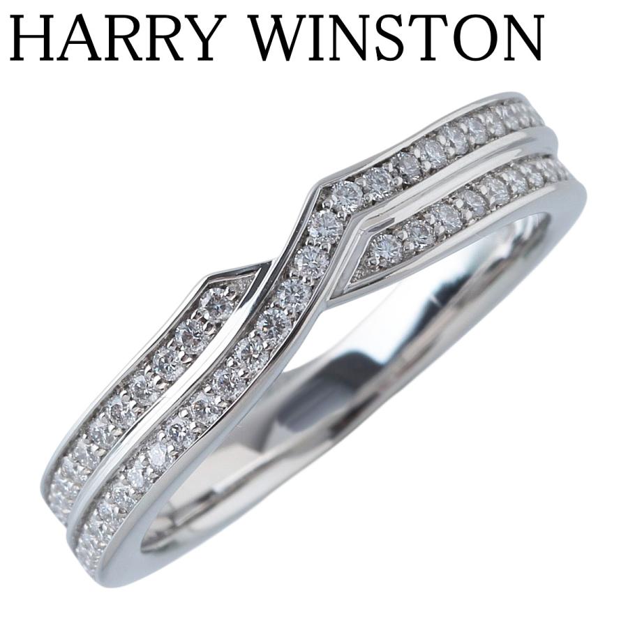 ハリーウィンストン トリスト ツーロウ ダイヤ リング 9号【23454】