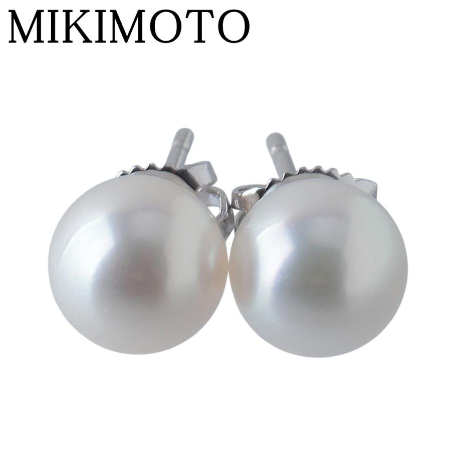 MIKIMOTO ミキモト パール ピアス アコヤパール7.3mm K18WG 新品仕上げ 