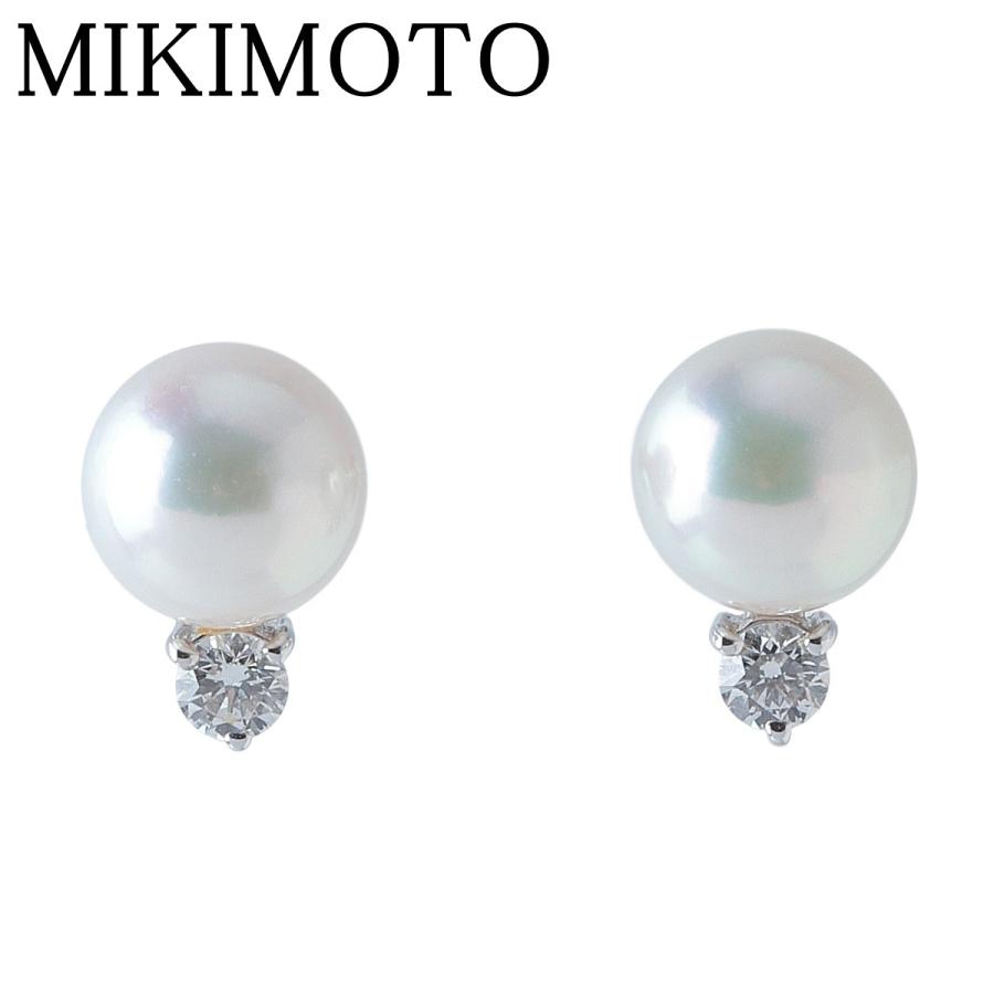 MIKIMOTO（ミキモト） ダイヤ パール ピアス 現行モデル PE-955PU型