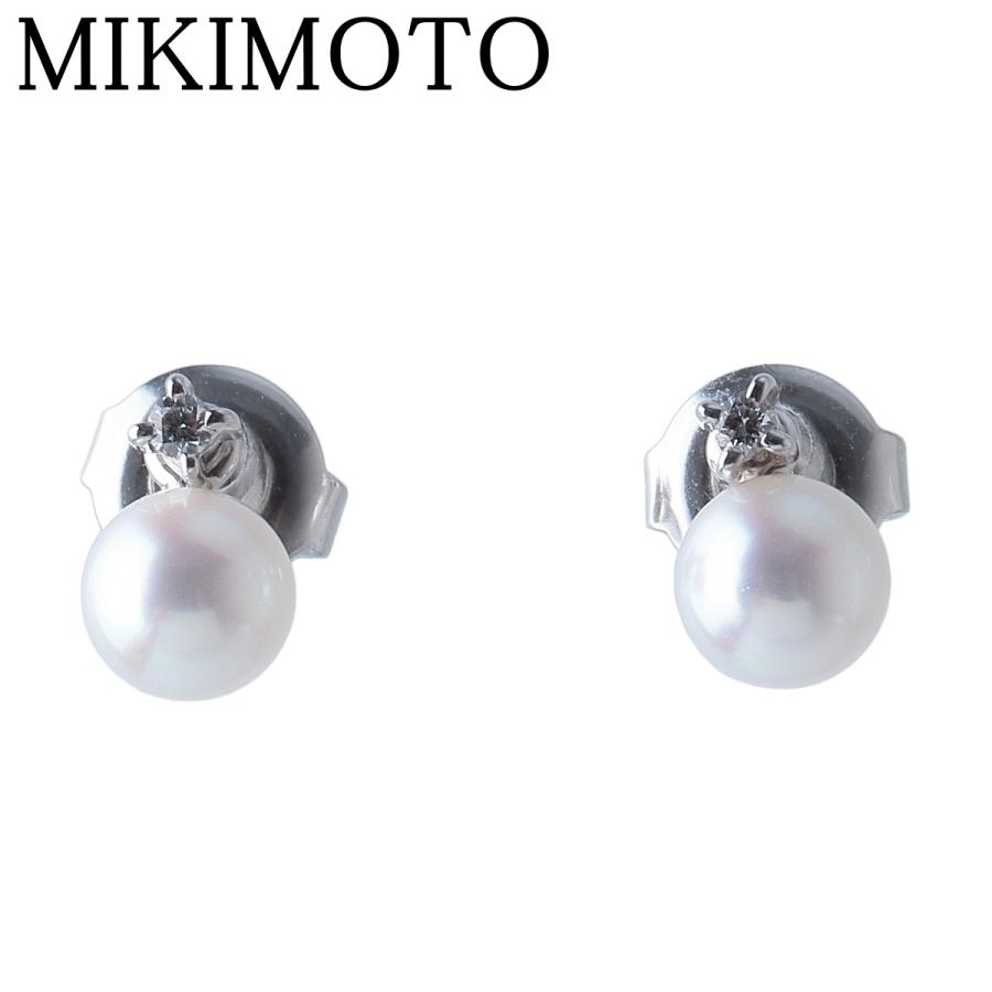 MIKIMOTO（ミキモト） ダイヤ パール ピアス 現行モデル PE-1688PU型