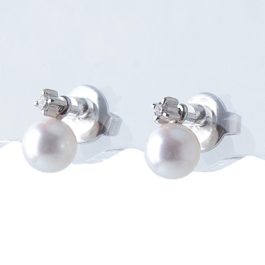 MIKIMOTO（ミキモト） ダイヤ パール ピアス 現行モデル PE-1688PU型
