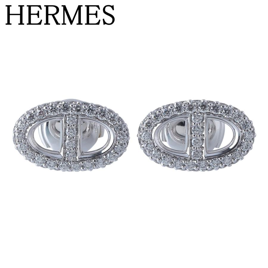 HERMES（エルメス） シェーヌダンクル ファランドール ダイヤ ピアス