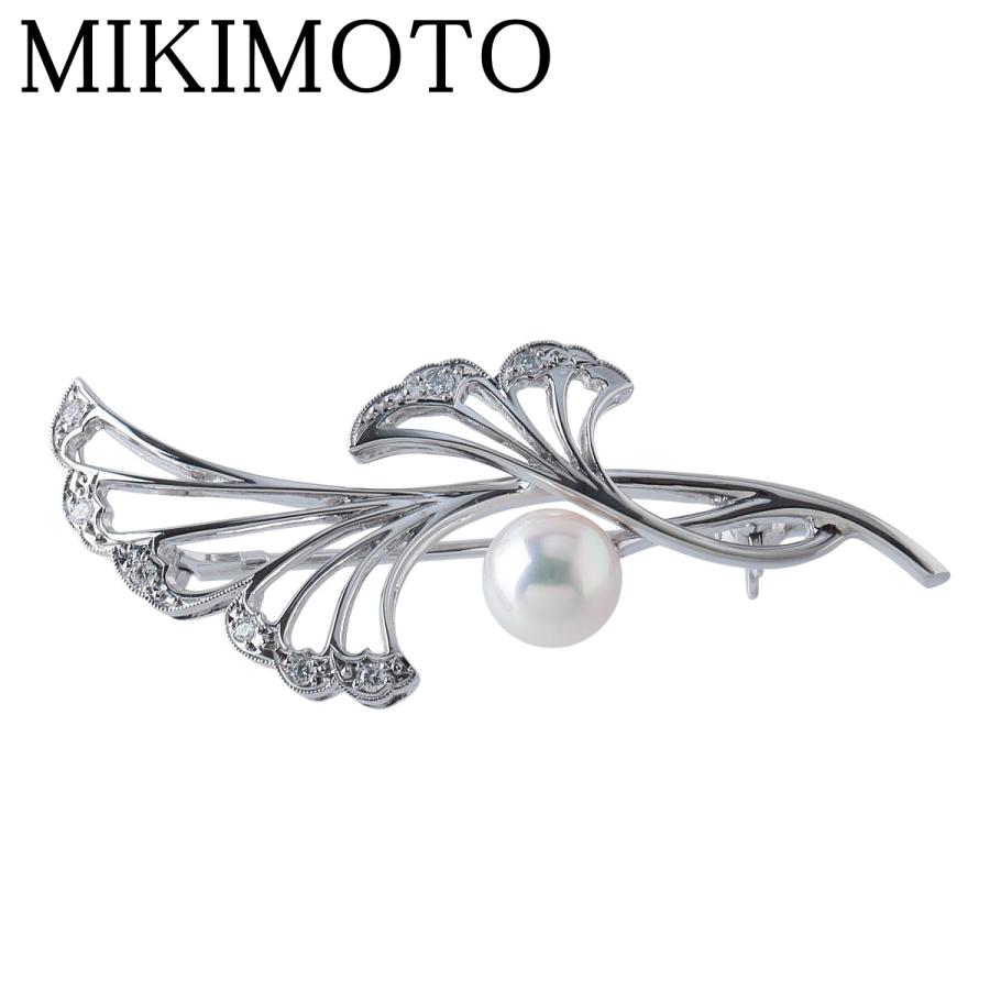 MIKIMOTO（ミキモト） パール ダイヤ ブローチ Pt950 アコヤパール7.1