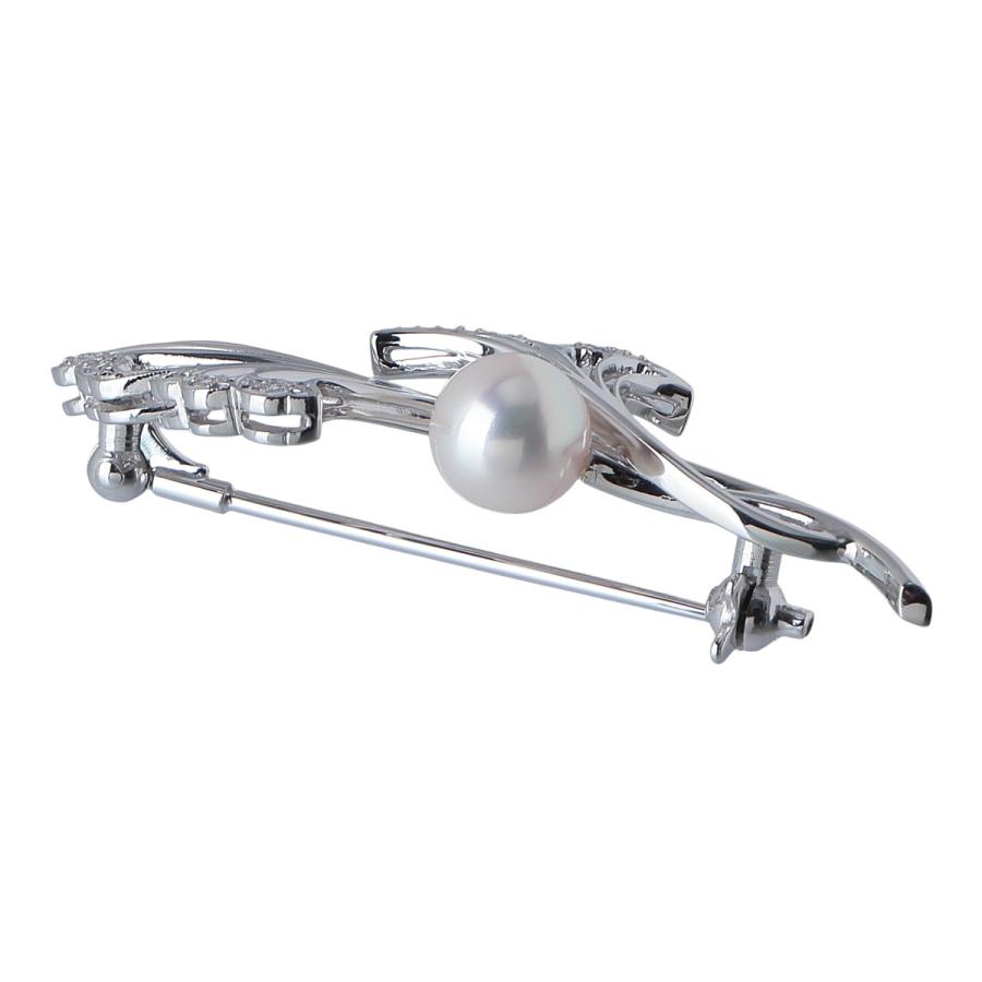 MIKIMOTO（ミキモト） パール ダイヤ ブローチ Pt950 アコヤパール7.1