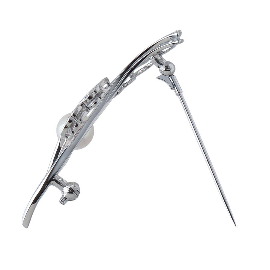 MIKIMOTO（ミキモト） パール ダイヤ ブローチ Pt950 アコヤパール7.1