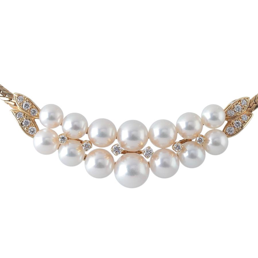 MIKIMOTO（ミキモト） ダイヤ パール ネックレス アコヤパール5.5mm