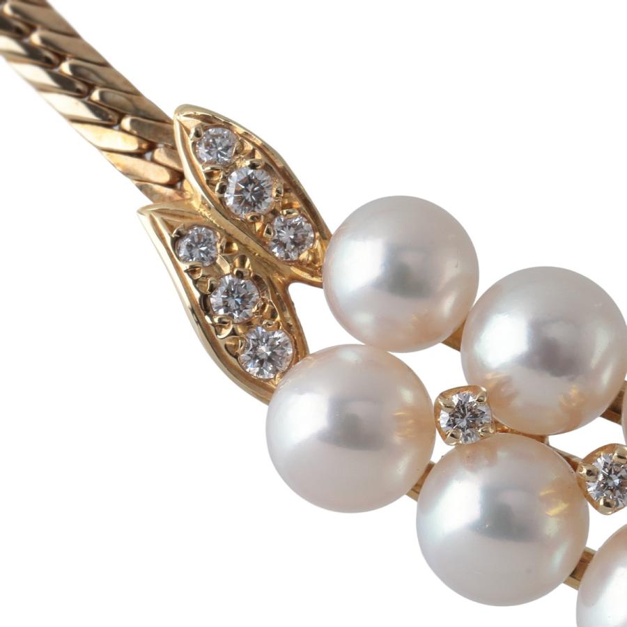 MIKIMOTO（ミキモト） ダイヤ パール ネックレス アコヤパール5.5mm