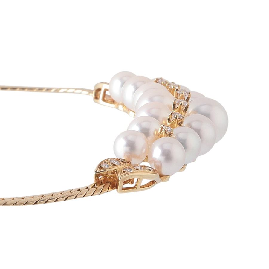 MIKIMOTO（ミキモト） ダイヤ パール ネックレス アコヤパール5.5mm