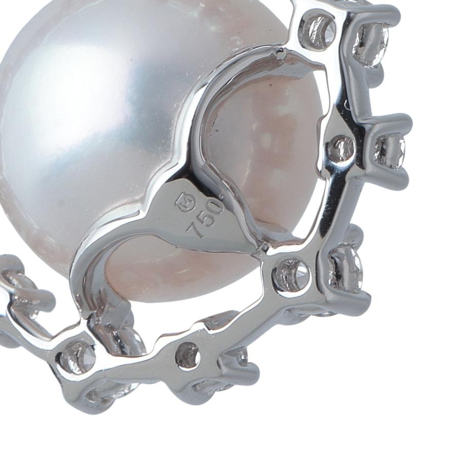 ミキモト あこや パール 3珠 ダイヤ ネックレス K18WG 750 3949 MIKIMOTO（ミキモト） パール ダイヤ ネックレス 125周年記念 パール