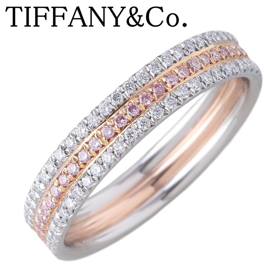 鑑定書付きＫ18ピンクダイヤモンドのフルエタニティリング12号 TIFFANY&Co.（ティファニー） ピンクダイヤ ダイヤ リング フル