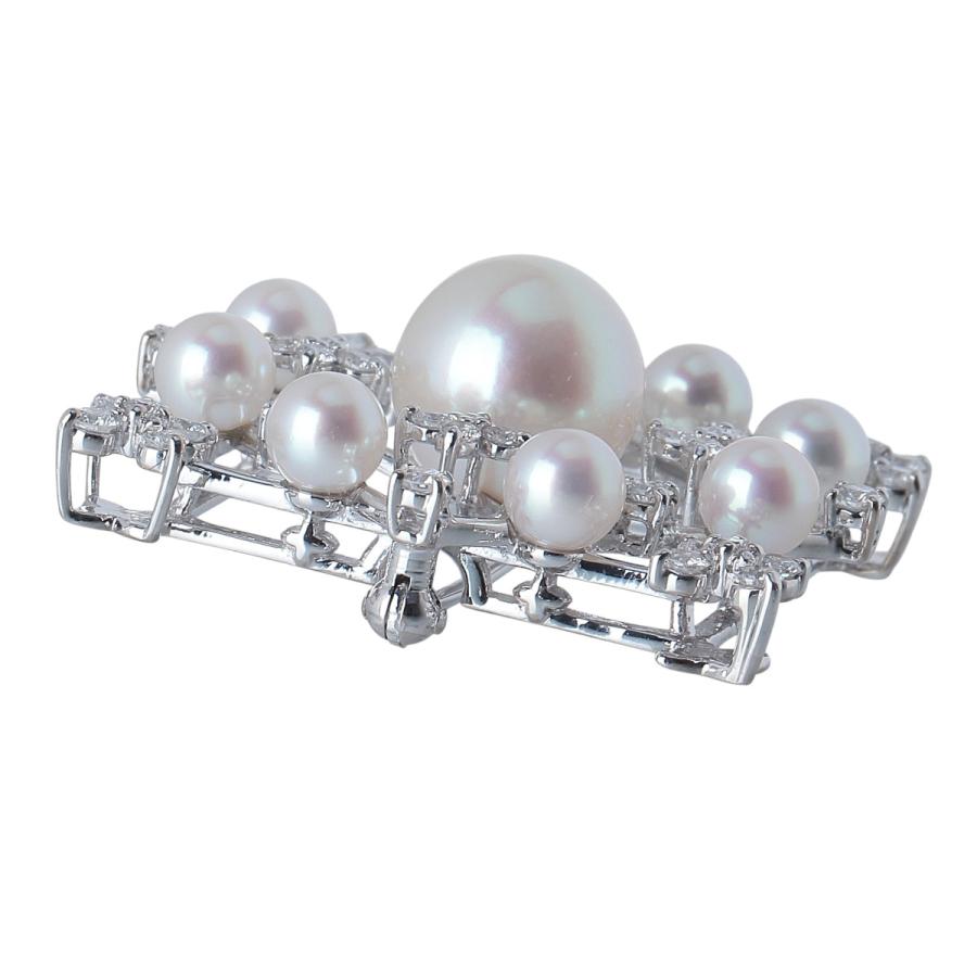 TASAKI（タサキ） パール ダイヤ ブローチ ダイヤ1.10ct K18WG パール