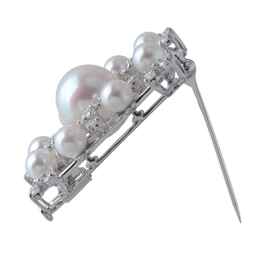 TASAKI（タサキ） パール ダイヤ ブローチ ダイヤ1.10ct K18WG パール
