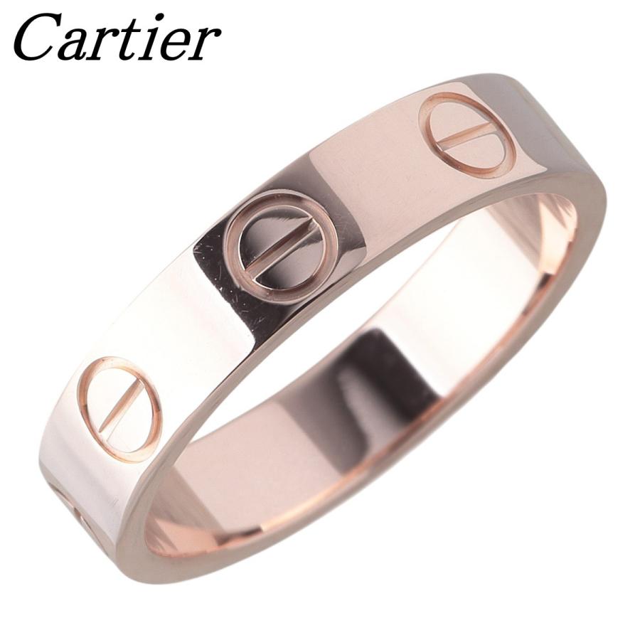 カルティエ Cartier ミニラブリング Au750 #45 5号 Cartier（カルティエ） ミニラブ リング #45 Au750PG 新品仕上げ済