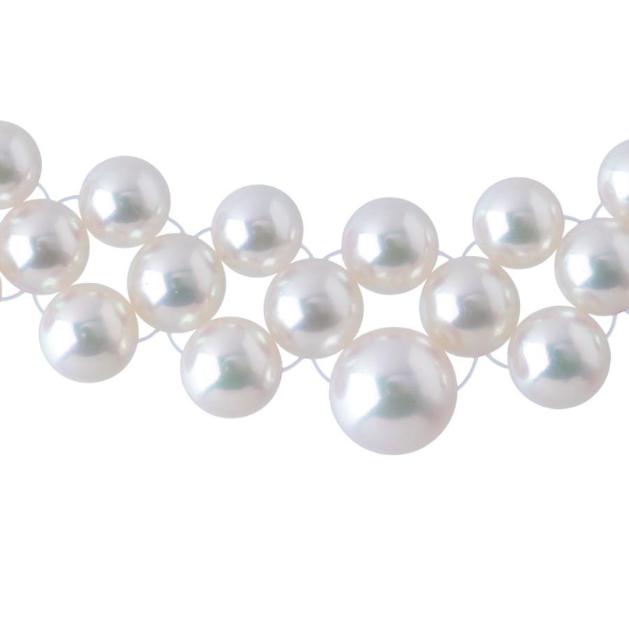 MIKIMOTO（ミキモト） パール ネックレス 3連 レース編み アコヤパール 