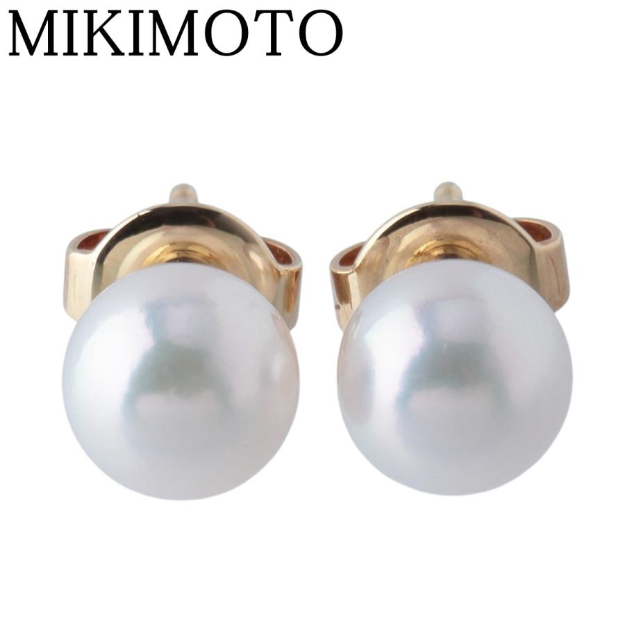 【MIKIMOTO】K18YG パール ピアス MIKIMOTO（ミキモト） パール ピアス アコヤパール6.8mm K18YG 新品