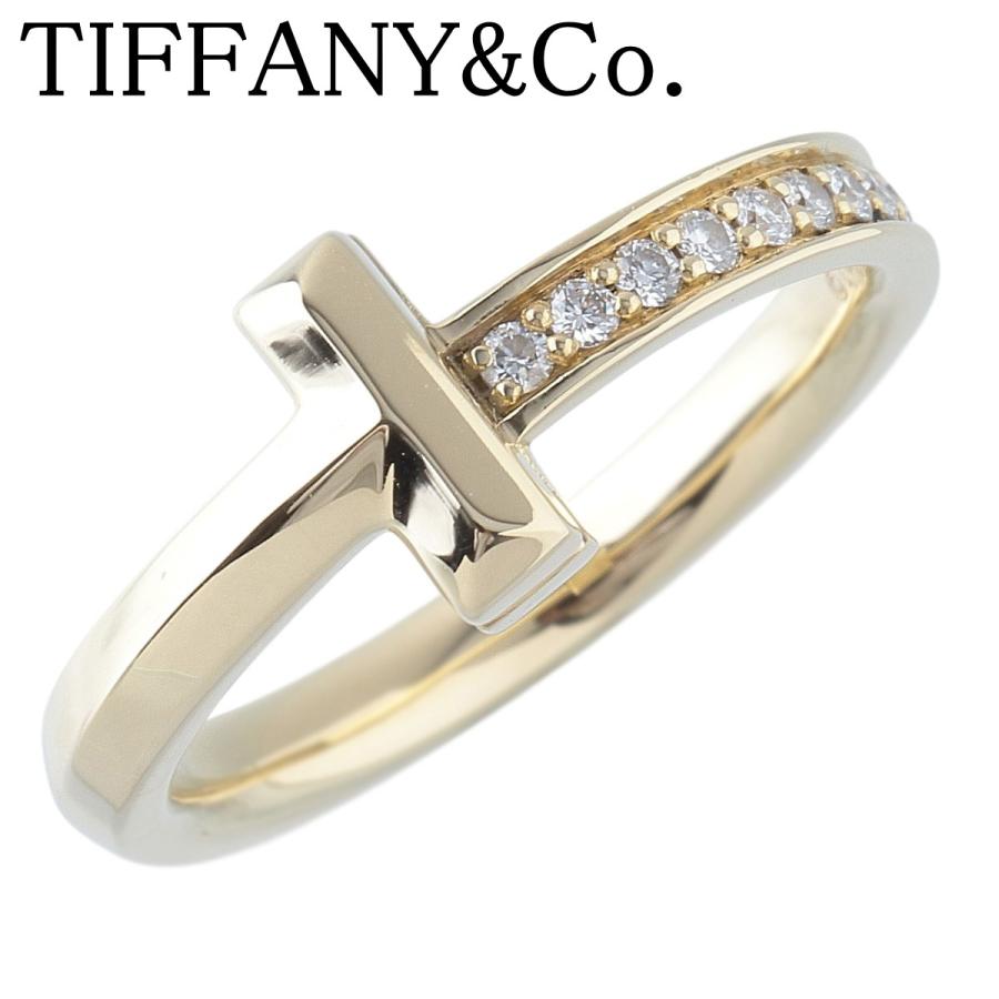 ティファニー Tワンダイヤモンドリング 750 yg 現行品 10号 TIFFANY&Co.（ティファニー） ダイヤ リング Tワン ナロー 約10号