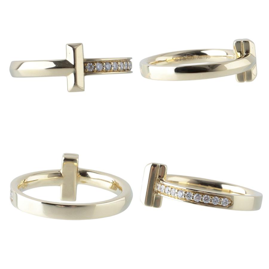 ティファニー Tワンダイヤモンドリング 750 yg 現行品 10号 TIFFANY&Co.（ティファニー） ダイヤ リング Tワン ナロー 約10号