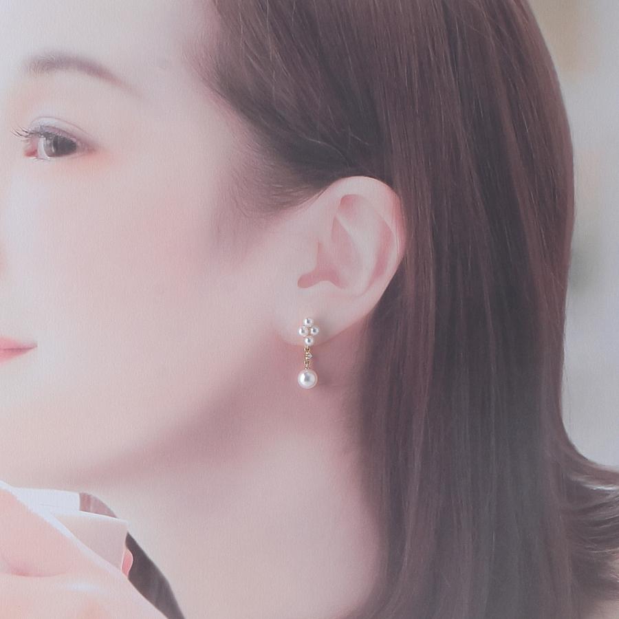 MIKIMOTO（ミキモト） ベビーパール ダイヤ ピアス PE-768PK型 アコヤ