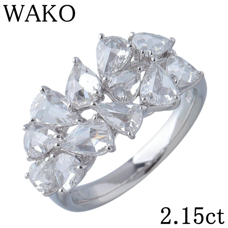 和光 ダイヤ リング ペアシェイプ ローズカット 2.15ct 11号弱 Pt900
