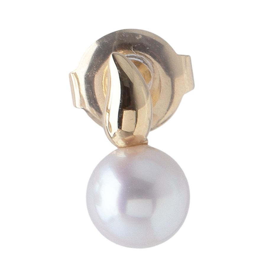 【新品未使用】MIKIMOTO パールピアス K18YG アコヤ真珠 ダイヤ付 MIKIMOTO（ミキモト） パール ピアス アコヤパール5.7mm K18YG 新品