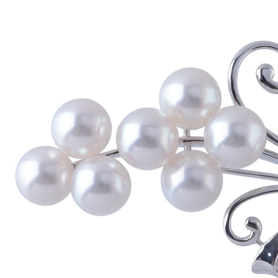 MIKIMOTO ミキモト　シルバーブローチ　アコヤ真珠　パール　７珠 MIKIMOTO（ミキモト） パール ブローチ 大珠 アコヤパール7.8mm〜8.3mm