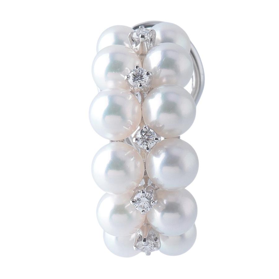 MIKIMOTO（ミキモト） パール ダイヤ ピアス K18WG 新品仕上げ済