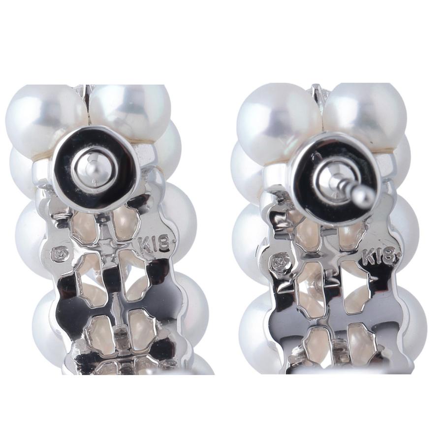 MIKIMOTO（ミキモト） パール ダイヤ ピアス K18WG 新品仕上げ済