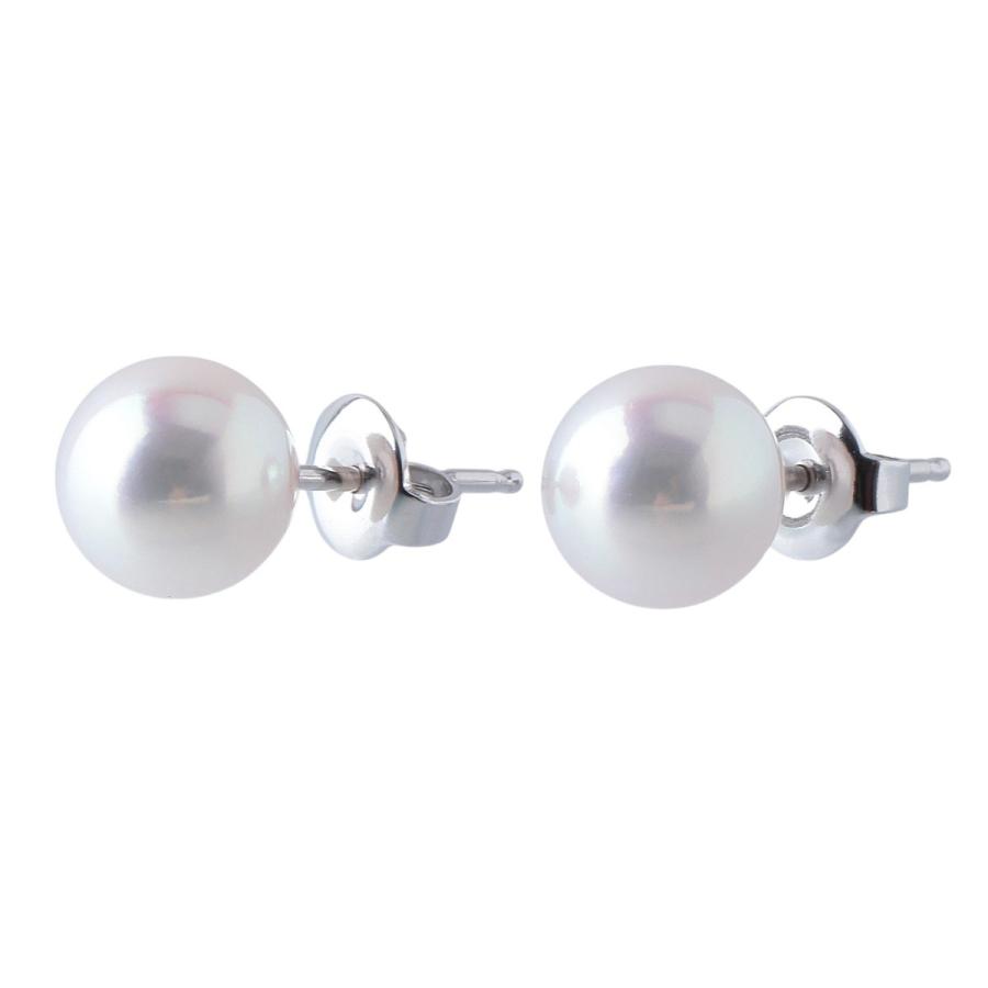 ミキモト パール ピアス アコヤパール8.6mm K18WG 新品仕上げ済 MIKIMOTO【26004】