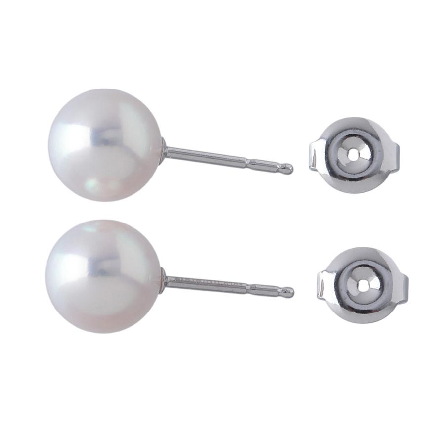 ミキモト パール ピアス アコヤパール8.6mm K18WG 新品仕上げ済 MIKIMOTO【26004】