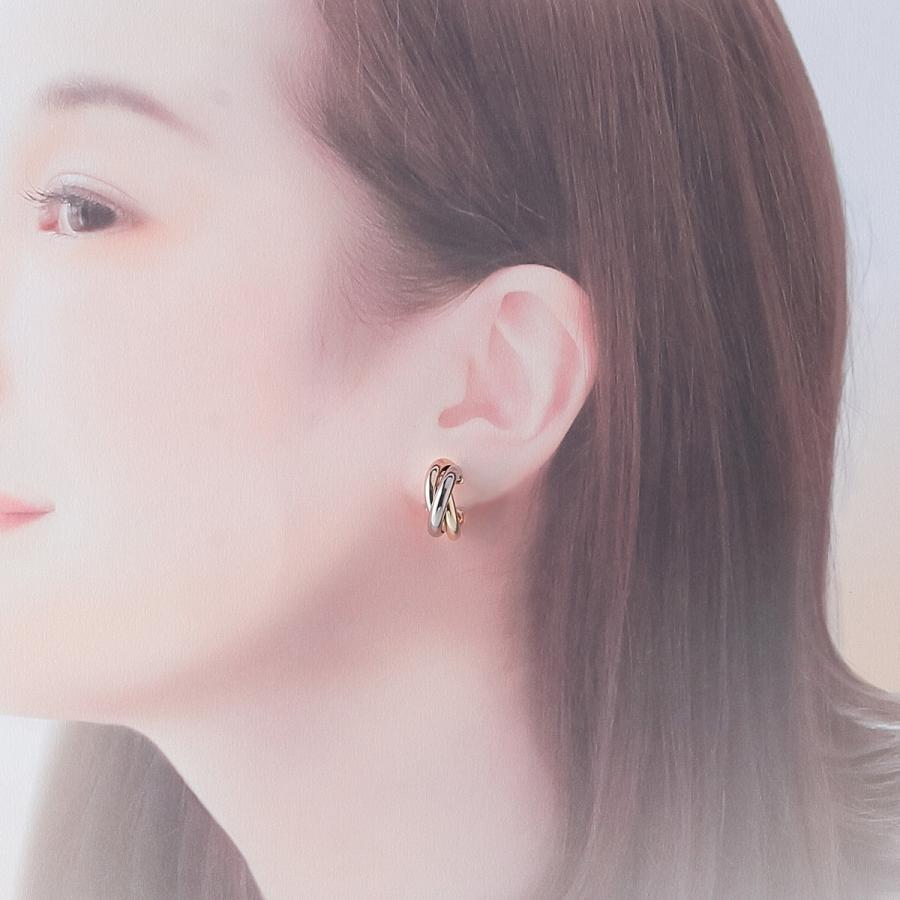 Cartier（カルティエ） トリニティ ピアス フープ 片方 Au750PG/WG