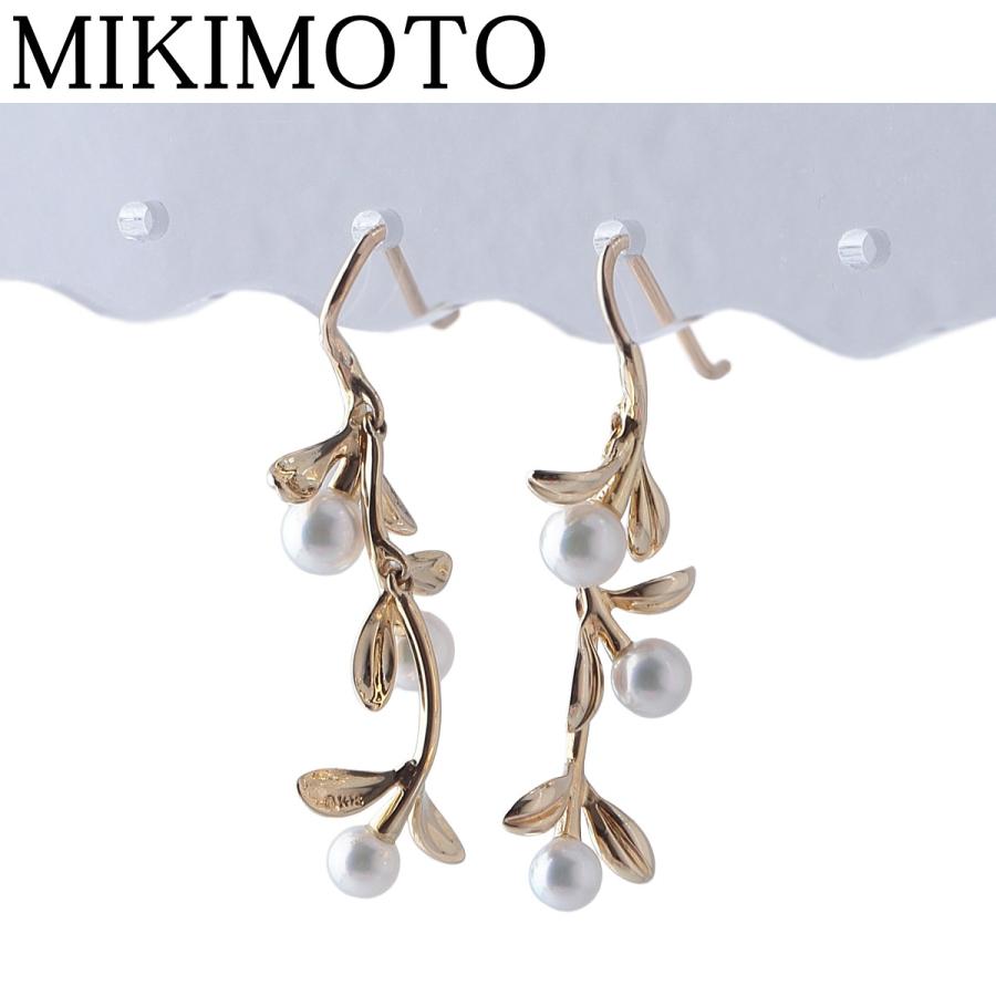 MIKIMOTO（ミキモト） パール ピアス オリーブリーフ アコヤパール4.0